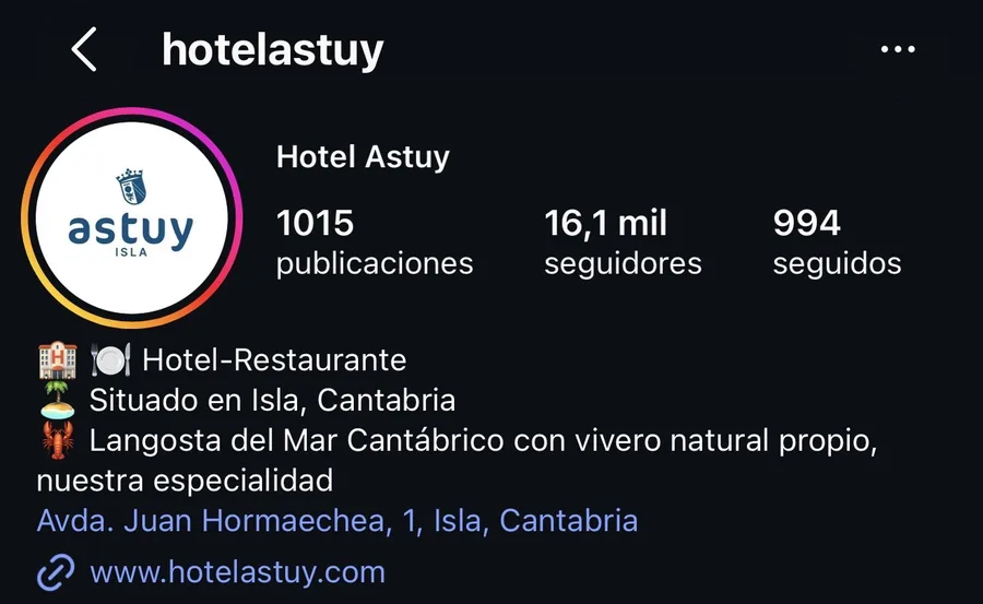 Perfil de @hotelastuy después