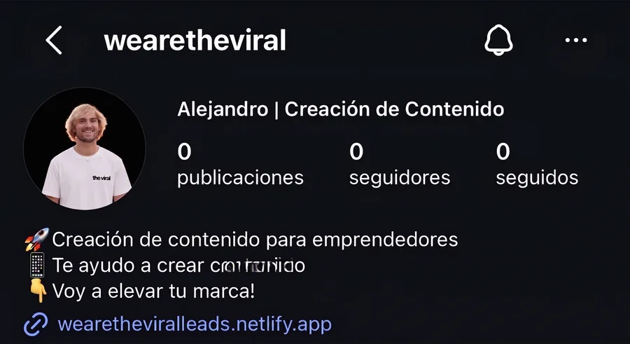Perfil de @wearetheviral antes